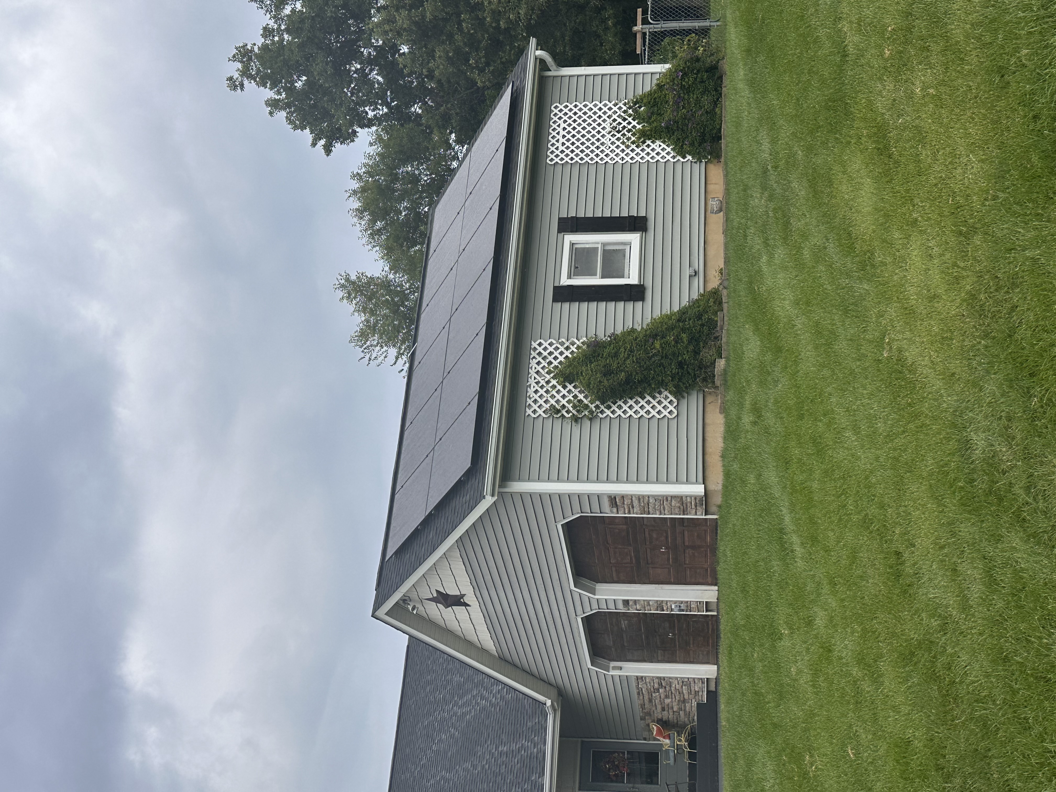 Close view of solar installation workmanship on a home